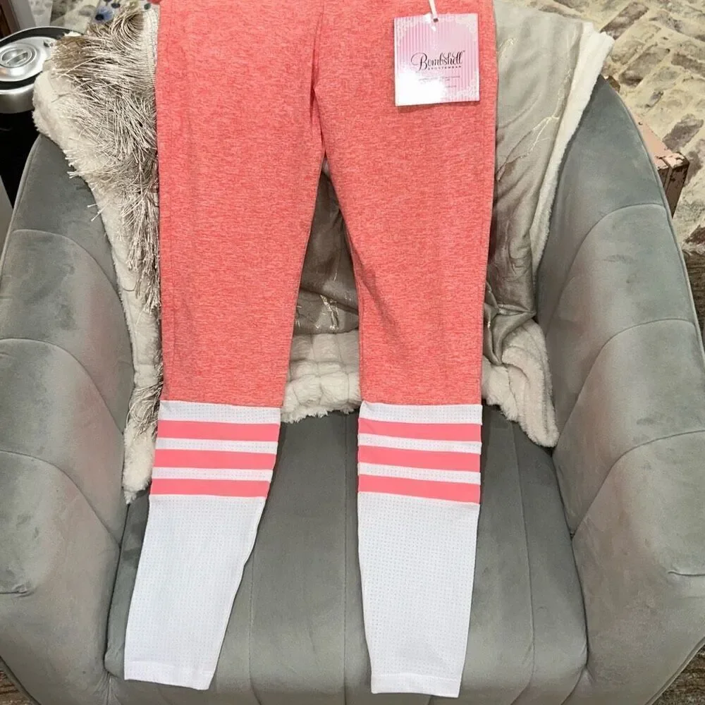 Bombshell sportswear sock leggings nwt orange sz m - Picture 2 of 5